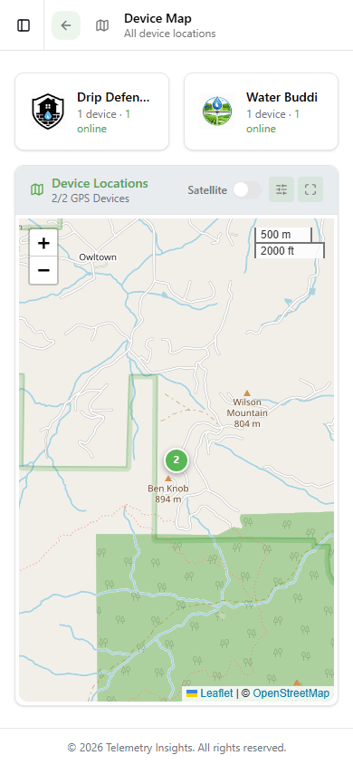 Devices map on mobile
